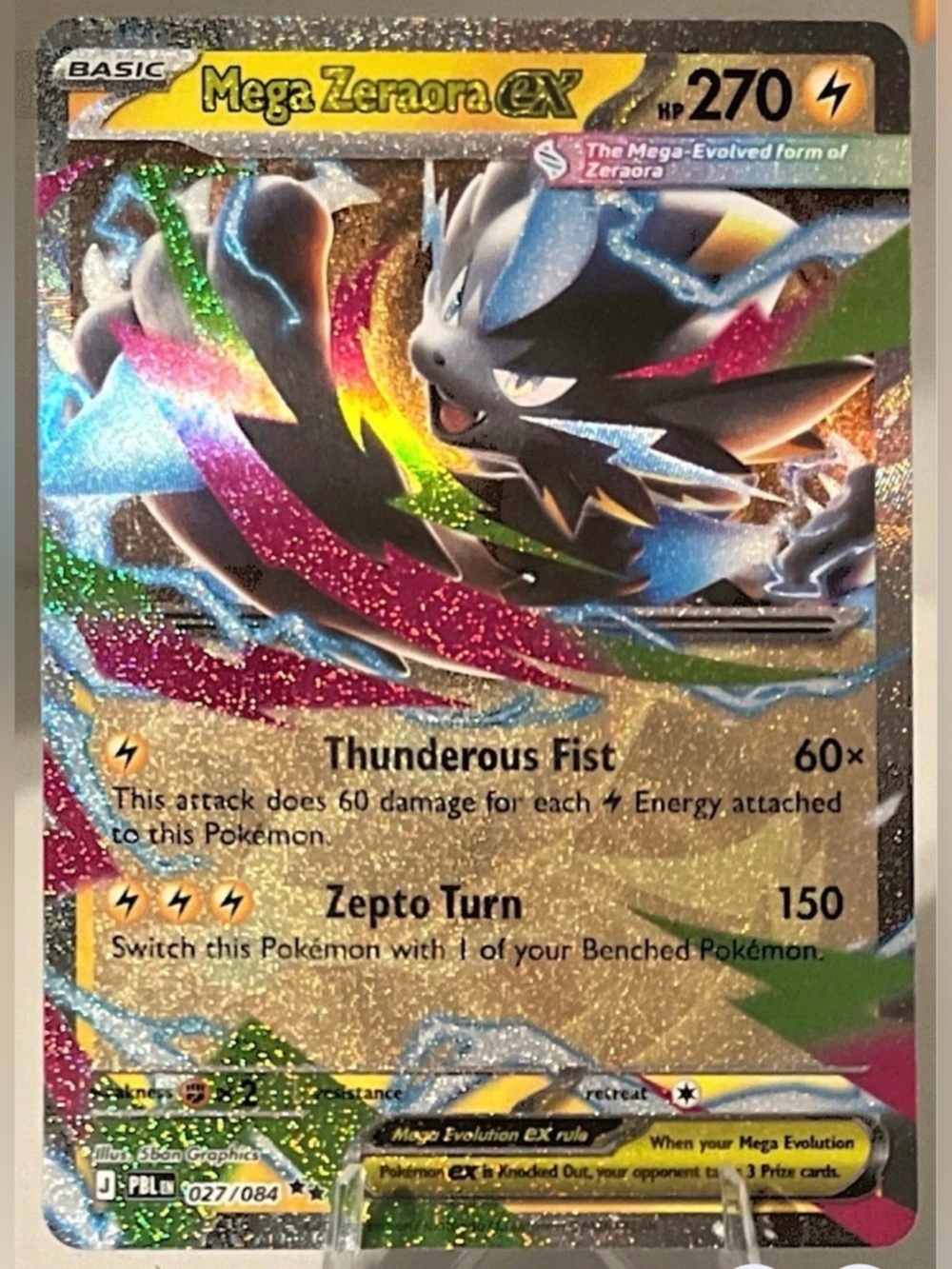 Pokémon TCG: Pitch Black - MEGA ZERAORA EX 027/084 NM